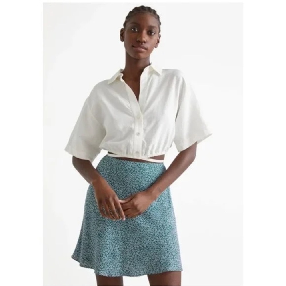 & Other Stories Green Floral Skirt